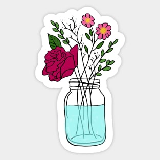 mason jar vase Sticker